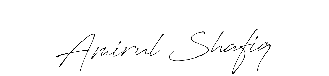 Create a beautiful signature design for name Amirul Shafiq. With this signature (Antro_Vectra) fonts, you can make a handwritten signature for free. Amirul Shafiq signature style 6 images and pictures png