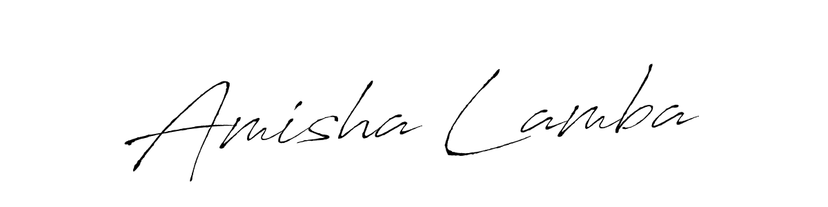 Design your own signature with our free online signature maker. With this signature software, you can create a handwritten (Antro_Vectra) signature for name Amisha Lamba. Amisha Lamba signature style 6 images and pictures png