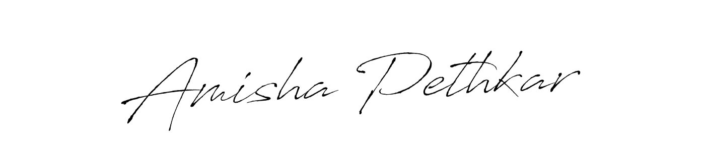 How to make Amisha Pethkar name signature. Use Antro_Vectra style for creating short signs online. This is the latest handwritten sign. Amisha Pethkar signature style 6 images and pictures png