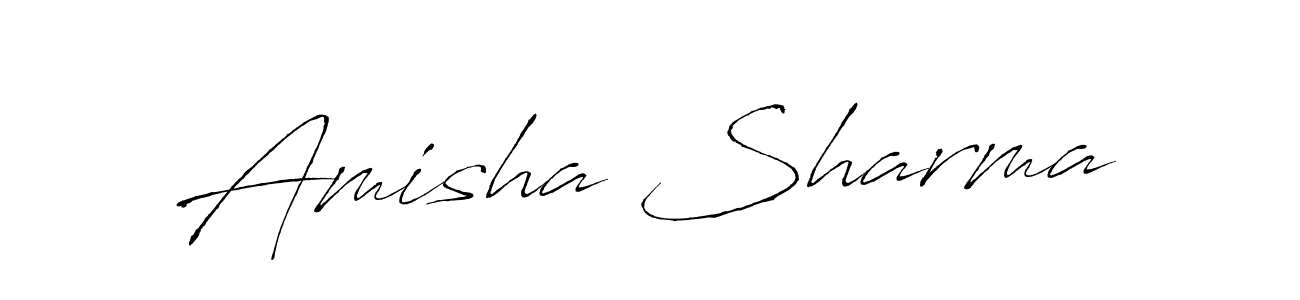 How to make Amisha Sharma name signature. Use Antro_Vectra style for creating short signs online. This is the latest handwritten sign. Amisha Sharma signature style 6 images and pictures png