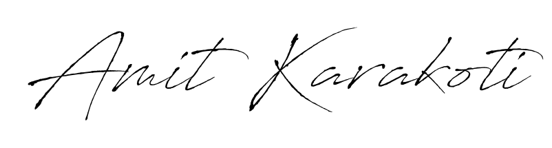 A modern signature idea for name Amit Karakoti using Antro_Vectra font. Clean strokes and elegant curves make it stand out instantly. Amit Karakoti signature style 6 images and pictures png