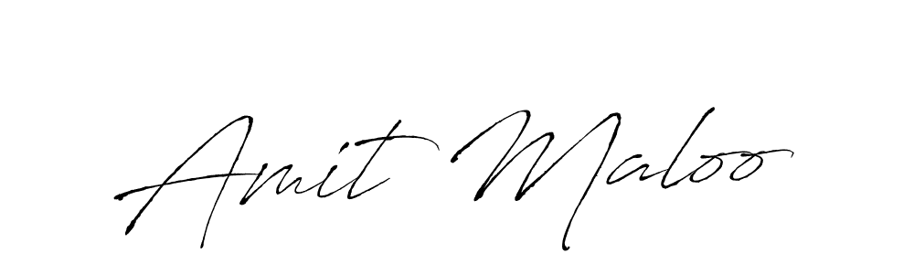 How to make Amit Maloo name signature. Use Antro_Vectra style for creating short signs online. This is the latest handwritten sign. Amit Maloo signature style 6 images and pictures png