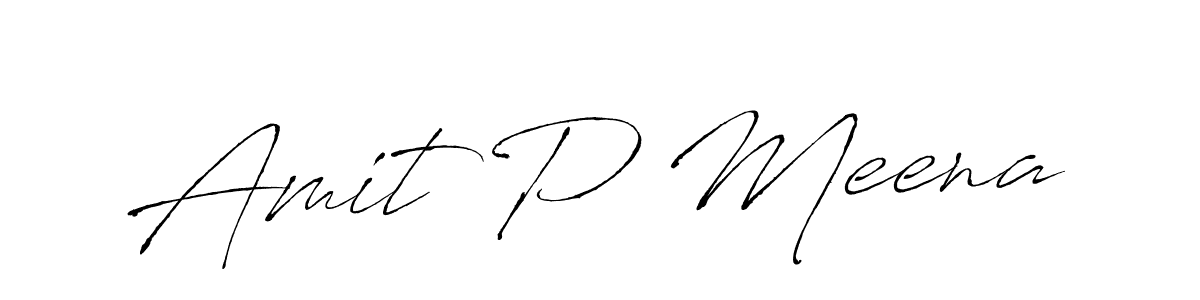 Make a beautiful signature design for name Amit P Meena. With this signature (Antro_Vectra) style, you can create a handwritten signature for free. Amit P Meena signature style 6 images and pictures png