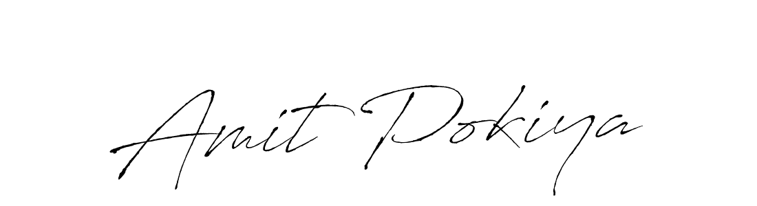 How to make Amit Pokiya name signature. Use Antro_Vectra style for creating short signs online. This is the latest handwritten sign. Amit Pokiya signature style 6 images and pictures png
