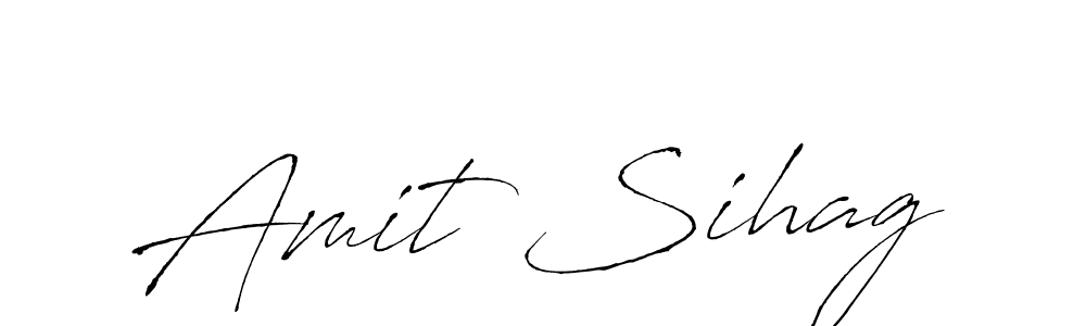 How to make Amit Sihag name signature. Use Antro_Vectra style for creating short signs online. This is the latest handwritten sign. Amit Sihag signature style 6 images and pictures png