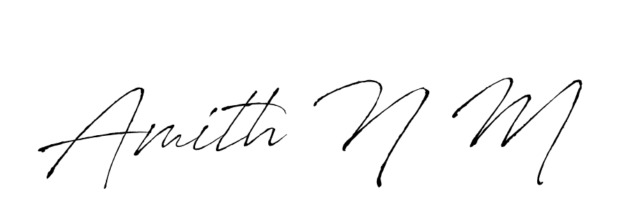 Create a beautiful signature design for name Amith N M. With this signature (Antro_Vectra) fonts, you can make a handwritten signature for free. Amith N M signature style 6 images and pictures png