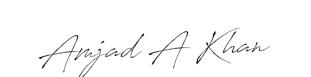 Make a beautiful signature design for name Amjad A Khan. With this signature (Antro_Vectra) style, you can create a handwritten signature for free. Amjad A Khan signature style 6 images and pictures png