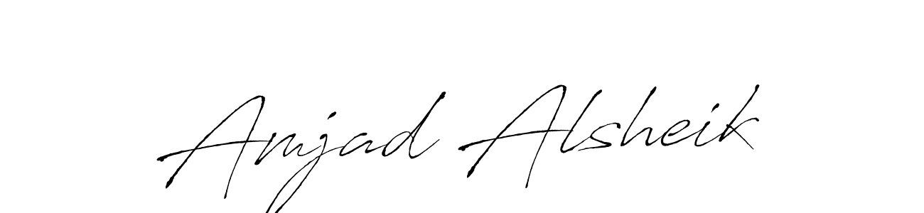 How to make Amjad Alsheik name signature. Use Antro_Vectra style for creating short signs online. This is the latest handwritten sign. Amjad Alsheik signature style 6 images and pictures png