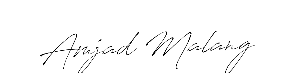 How to make Amjad Malang name signature. Use Antro_Vectra style for creating short signs online. This is the latest handwritten sign. Amjad Malang signature style 6 images and pictures png