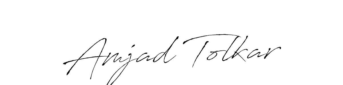Make a beautiful signature design for name Amjad Tolkar. With this signature (Antro_Vectra) style, you can create a handwritten signature for free. Amjad Tolkar signature style 6 images and pictures png