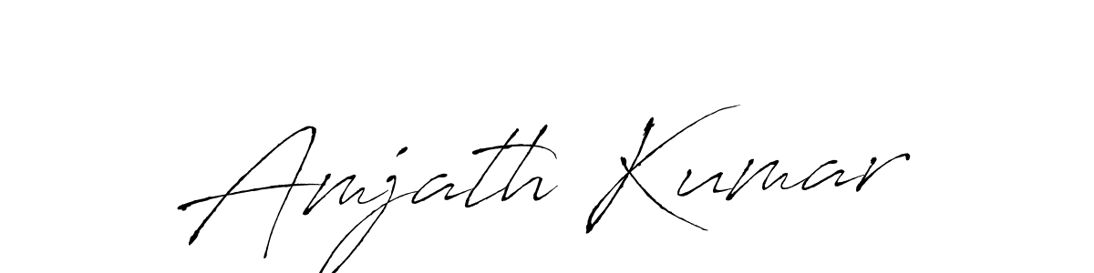 How to make Amjath Kumar name signature. Use Antro_Vectra style for creating short signs online. This is the latest handwritten sign. Amjath Kumar signature style 6 images and pictures png