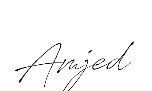 Design your own signature with our free online signature maker. With this signature software, you can create a handwritten (Antro_Vectra) signature for name Amjed. Amjed signature style 6 images and pictures png