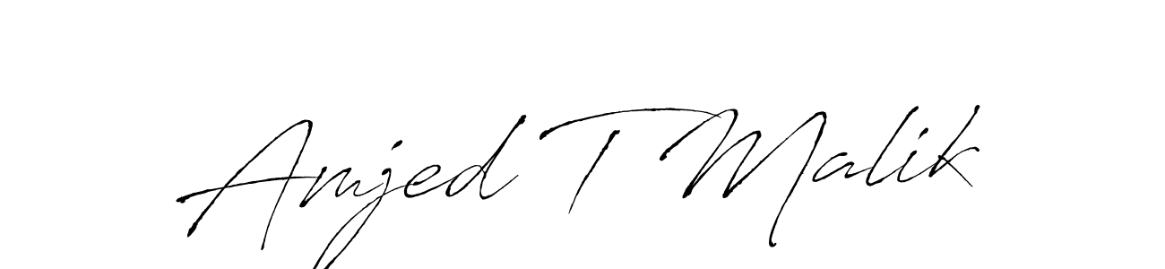Antro_Vectra is a professional signature style that is perfect for those who want to add a touch of class to their signature. It is also a great choice for those who want to make their signature more unique. Get Amjed T Malik name to fancy signature for free. Amjed T Malik signature style 6 images and pictures png