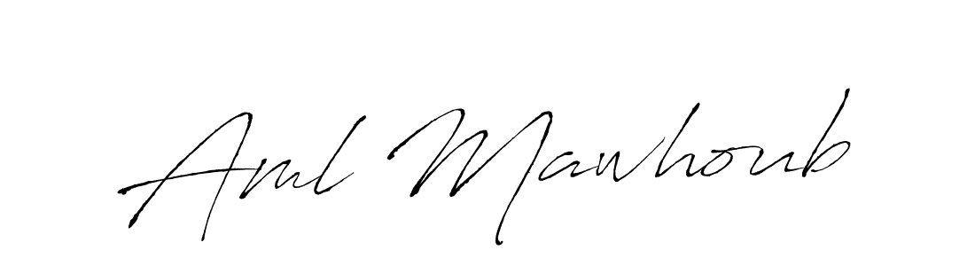 Make a beautiful signature design for name Aml Mawhoub. With this signature (Antro_Vectra) style, you can create a handwritten signature for free. Aml Mawhoub signature style 6 images and pictures png