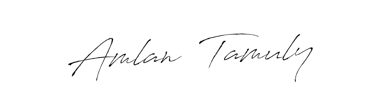 This is the best signature style for the Amlan  Tamuly name. Also you like these signature font (Antro_Vectra). Mix name signature. Amlan  Tamuly signature style 6 images and pictures png