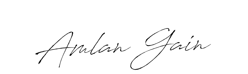 Create a beautiful signature design for name Amlan Gain. With this signature (Antro_Vectra) fonts, you can make a handwritten signature for free. Amlan Gain signature style 6 images and pictures png