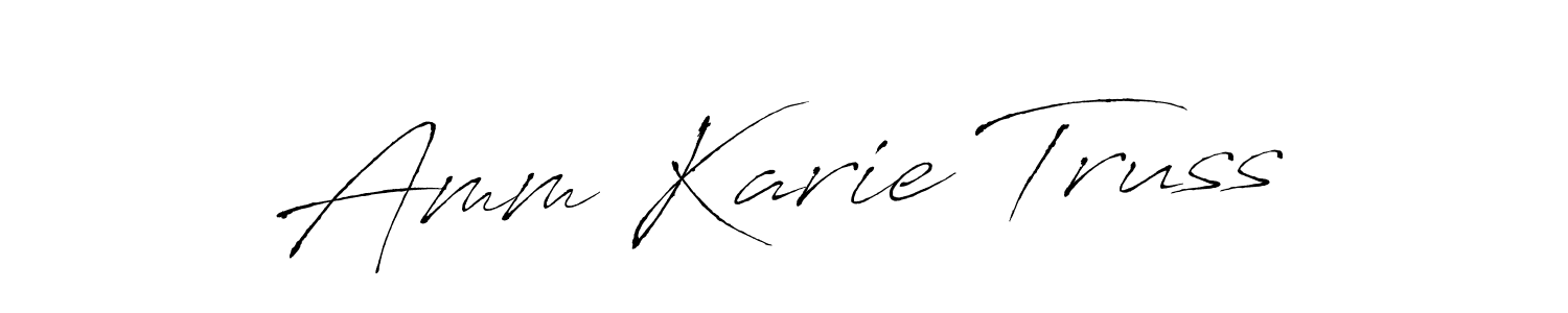 The best way (Antro_Vectra) to make a short signature is to pick only two or three words in your name. The name Amm Karie Truss include a total of six letters. For converting this name. Amm Karie Truss signature style 6 images and pictures png