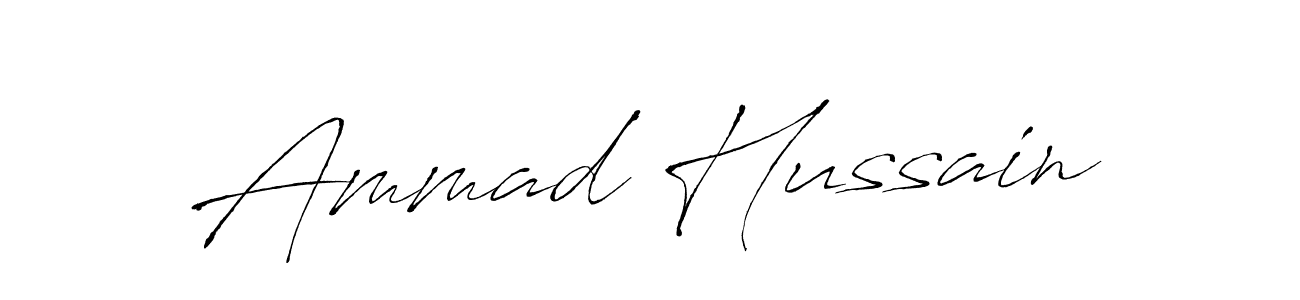 Make a beautiful signature design for name Ammad Hussain. With this signature (Antro_Vectra) style, you can create a handwritten signature for free. Ammad Hussain signature style 6 images and pictures png