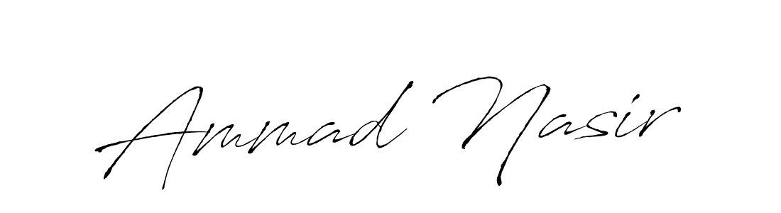 Make a beautiful signature design for name Ammad Nasir. With this signature (Antro_Vectra) style, you can create a handwritten signature for free. Ammad Nasir signature style 6 images and pictures png