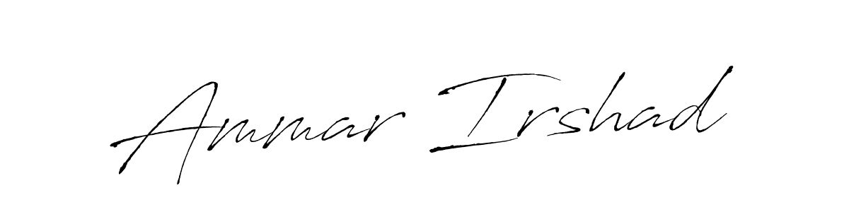 Ammar Irshad stylish signature style. Best Handwritten Sign (Antro_Vectra) for my name. Handwritten Signature Collection Ideas for my name Ammar Irshad. Ammar Irshad signature style 6 images and pictures png