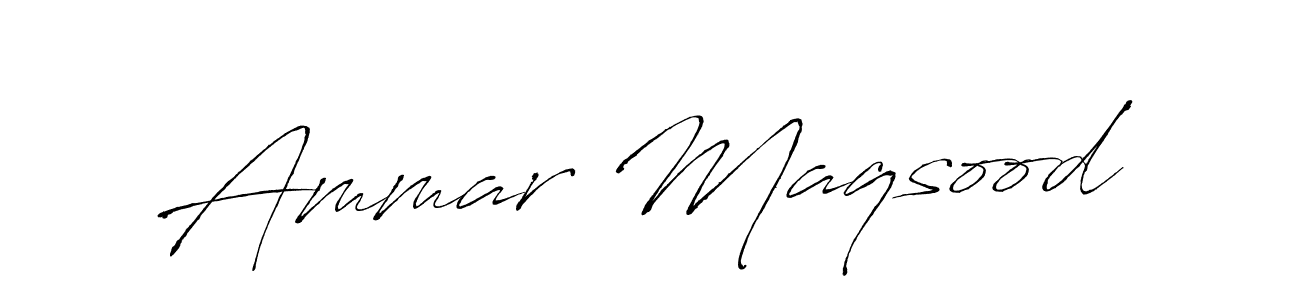 Make a beautiful signature design for name Ammar Maqsood. With this signature (Antro_Vectra) style, you can create a handwritten signature for free. Ammar Maqsood signature style 6 images and pictures png