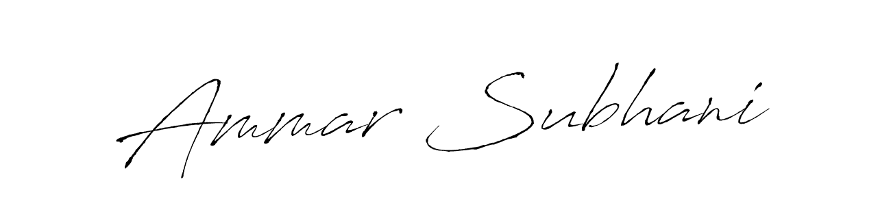 How to make Ammar Subhani signature? Antro_Vectra is a professional autograph style. Create handwritten signature for Ammar Subhani name. Ammar Subhani signature style 6 images and pictures png