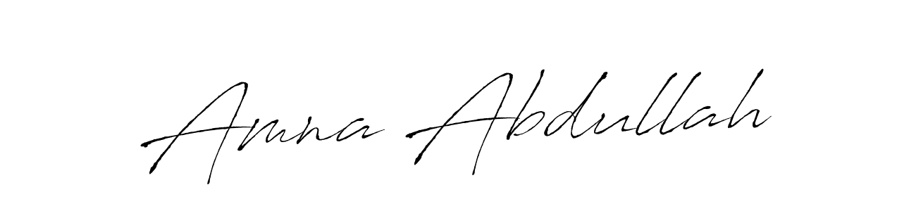 Design your own signature with our free online signature maker. With this signature software, you can create a handwritten (Antro_Vectra) signature for name Amna Abdullah. Amna Abdullah signature style 6 images and pictures png