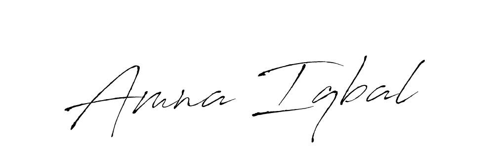Make a beautiful signature design for name Amna Iqbal. With this signature (Antro_Vectra) style, you can create a handwritten signature for free. Amna Iqbal signature style 6 images and pictures png