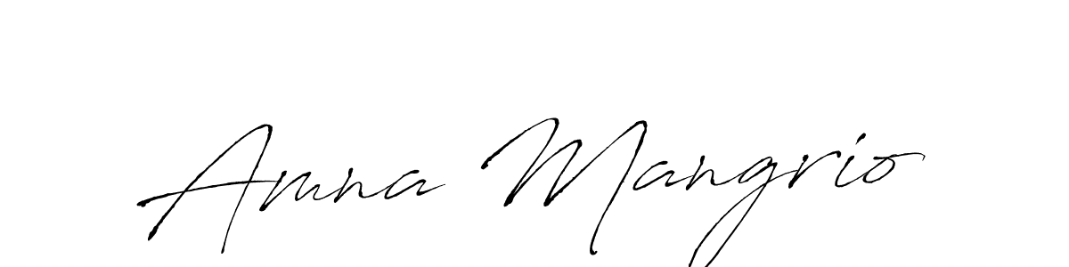 You should practise on your own different ways (Antro_Vectra) to write your name (Amna Mangrio) in signature. don't let someone else do it for you. Amna Mangrio signature style 6 images and pictures png