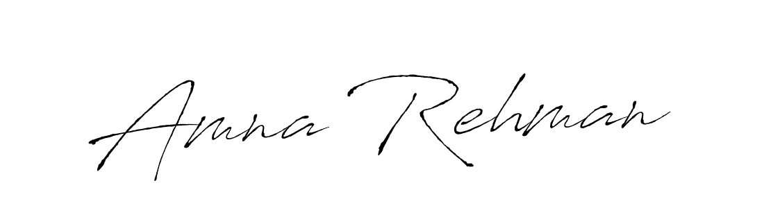 Design your own signature with our free online signature maker. With this signature software, you can create a handwritten (Antro_Vectra) signature for name Amna Rehman. Amna Rehman signature style 6 images and pictures png