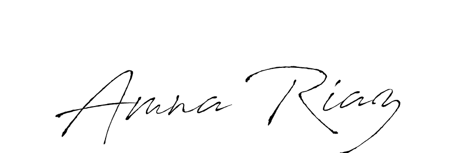 Design your own signature with our free online signature maker. With this signature software, you can create a handwritten (Antro_Vectra) signature for name Amna Riaz. Amna Riaz signature style 6 images and pictures png