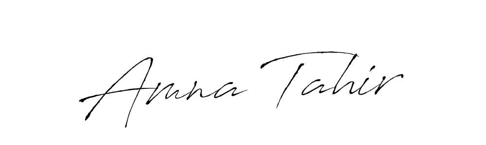 Make a beautiful signature design for name Amna Tahir. With this signature (Antro_Vectra) style, you can create a handwritten signature for free. Amna Tahir signature style 6 images and pictures png