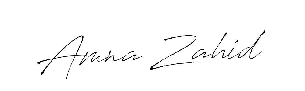 How to make Amna Zahid name signature. Use Antro_Vectra style for creating short signs online. This is the latest handwritten sign. Amna Zahid signature style 6 images and pictures png