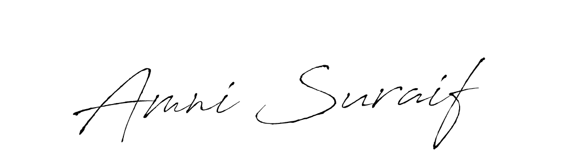 Create a beautiful signature design for name Amni Suraif. With this signature (Antro_Vectra) fonts, you can make a handwritten signature for free. Amni Suraif signature style 6 images and pictures png