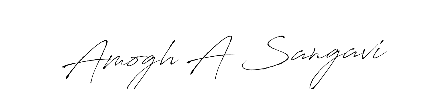 Create a beautiful signature design for name Amogh A Sangavi. With this signature (Antro_Vectra) fonts, you can make a handwritten signature for free. Amogh A Sangavi signature style 6 images and pictures png