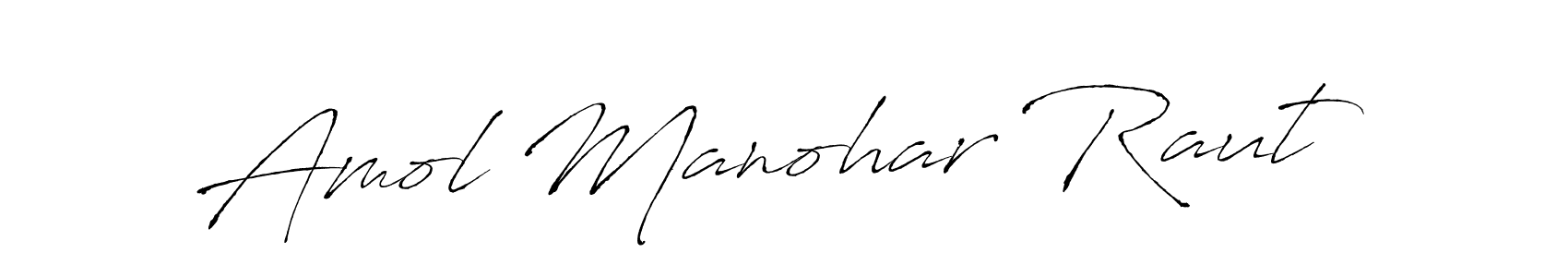 How to make Amol Manohar Raut name signature. Use Antro_Vectra style for creating short signs online. This is the latest handwritten sign. Amol Manohar Raut signature style 6 images and pictures png