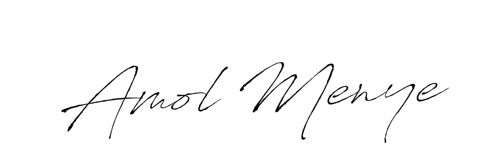 How to make Amol Menye signature? Antro_Vectra is a professional autograph style. Create handwritten signature for Amol Menye name. Amol Menye signature style 6 images and pictures png