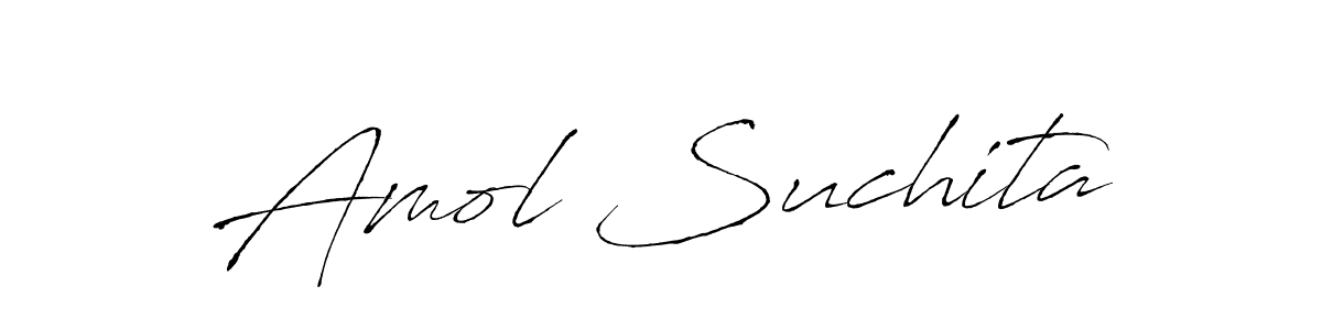 How to make Amol Suchita name signature. Use Antro_Vectra style for creating short signs online. This is the latest handwritten sign. Amol Suchita signature style 6 images and pictures png