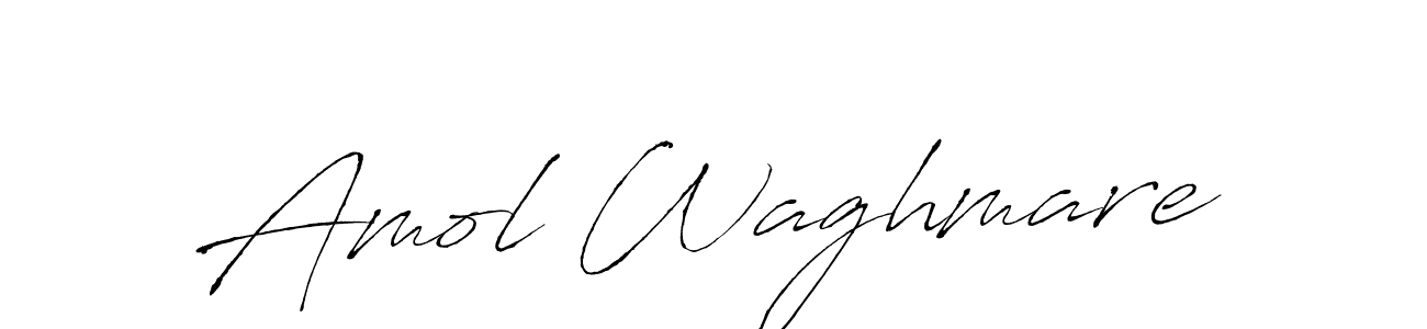 How to make Amol Waghmare name signature. Use Antro_Vectra style for creating short signs online. This is the latest handwritten sign. Amol Waghmare signature style 6 images and pictures png