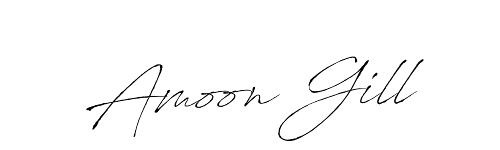 Make a beautiful signature design for name Amoon Gill. With this signature (Antro_Vectra) style, you can create a handwritten signature for free. Amoon Gill signature style 6 images and pictures png
