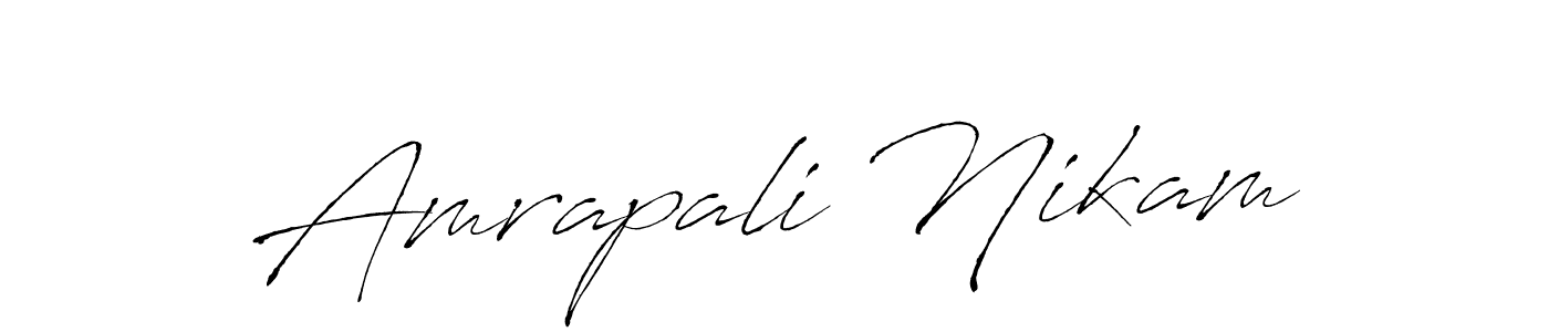 The best way (Antro_Vectra) to make a short signature is to pick only two or three words in your name. The name Amrapali Nikam include a total of six letters. For converting this name. Amrapali Nikam signature style 6 images and pictures png
