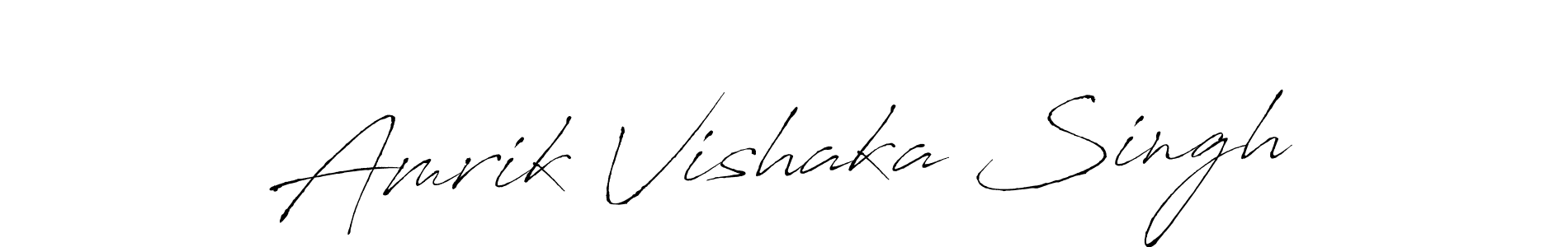 Make a beautiful signature design for name Amrik Vishaka Singh. With this signature (Antro_Vectra) style, you can create a handwritten signature for free. Amrik Vishaka Singh signature style 6 images and pictures png