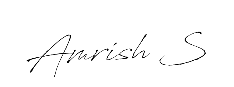How to make Amrish S name signature. Use Antro_Vectra style for creating short signs online. This is the latest handwritten sign. Amrish S signature style 6 images and pictures png