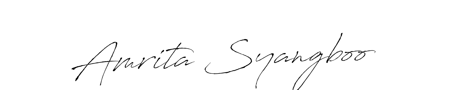 How to make Amrita Syangboo signature? Antro_Vectra is a professional autograph style. Create handwritten signature for Amrita Syangboo name. Amrita Syangboo signature style 6 images and pictures png