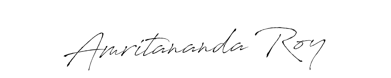 How to make Amritananda Roy name signature. Use Antro_Vectra style for creating short signs online. This is the latest handwritten sign. Amritananda Roy signature style 6 images and pictures png