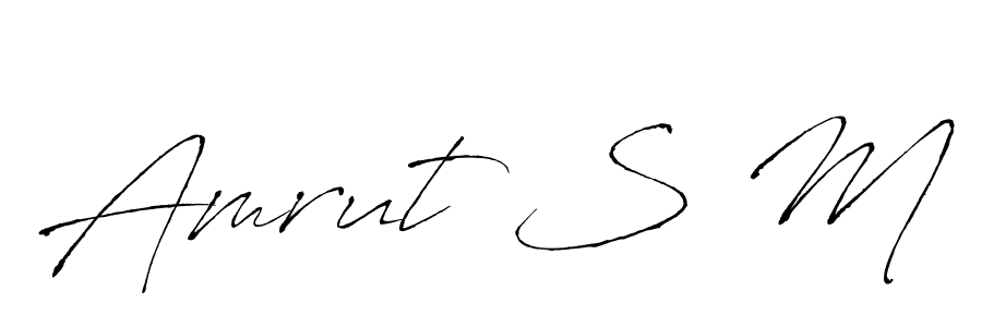 Make a beautiful signature design for name Amrut S M. With this signature (Antro_Vectra) style, you can create a handwritten signature for free. Amrut S M signature style 6 images and pictures png