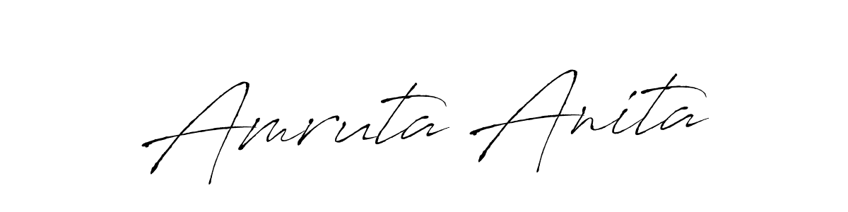 The best way (Antro_Vectra) to make a short signature is to pick only two or three words in your name. The name Amruta Anita include a total of six letters. For converting this name. Amruta Anita signature style 6 images and pictures png