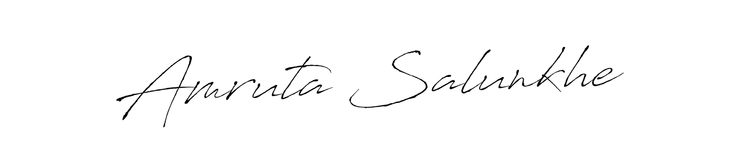 You should practise on your own different ways (Antro_Vectra) to write your name (Amruta Salunkhe) in signature. don't let someone else do it for you. Amruta Salunkhe signature style 6 images and pictures png