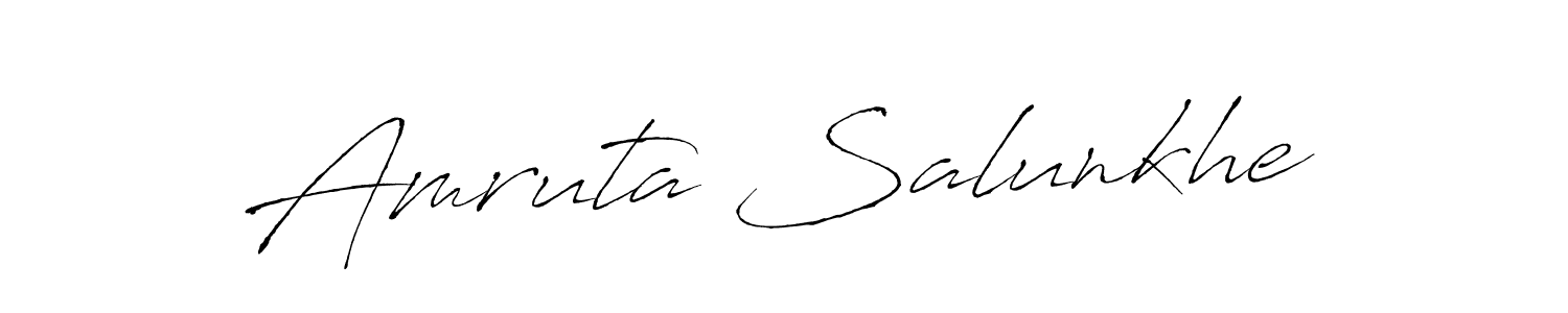 Create a beautiful signature design for name Amruta Salunkhe. With this signature (Antro_Vectra) fonts, you can make a handwritten signature for free. Amruta Salunkhe signature style 6 images and pictures png