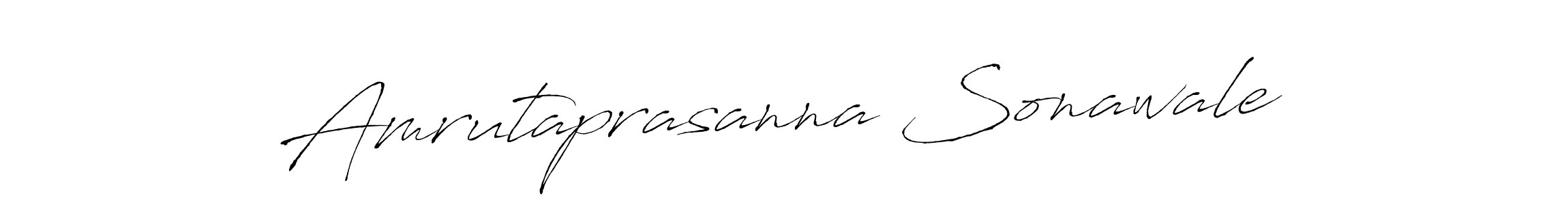 Antro_Vectra is a professional signature style that is perfect for those who want to add a touch of class to their signature. It is also a great choice for those who want to make their signature more unique. Get Amrutaprasanna Sonawale name to fancy signature for free. Amrutaprasanna Sonawale signature style 6 images and pictures png